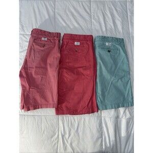 VINEYARD VINES Bundle Men's Pink Salmon Blue Chino Breaker Shorts Size 32 33 34